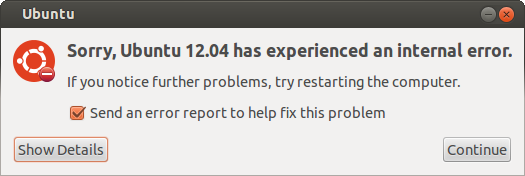 Ubuntu: Disattivare le notifiche degli errori di sistema.
